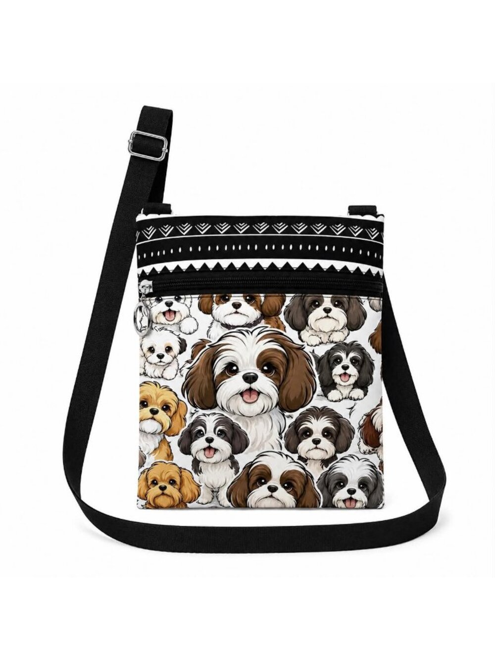 Cute Shih Tzu Dog Crossbody Bag for Women, Small Adjustable Shoulder Purse with